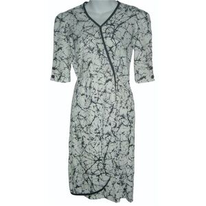 Vintage 60's Lady Blair Dress Black White Splatter Graffiti Print Wrap Jackie O